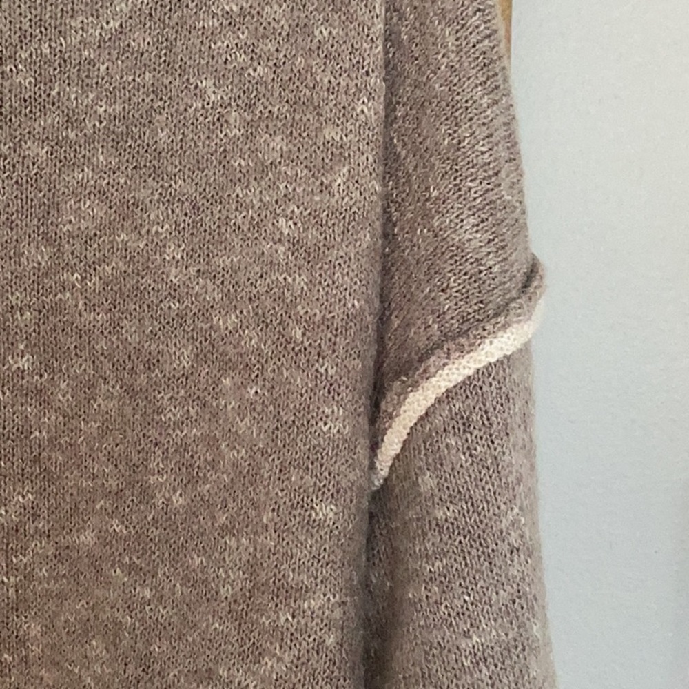 Miracle USA light cotton, linen cropped sweater in tan and cream S/M - Picture 3 of 7